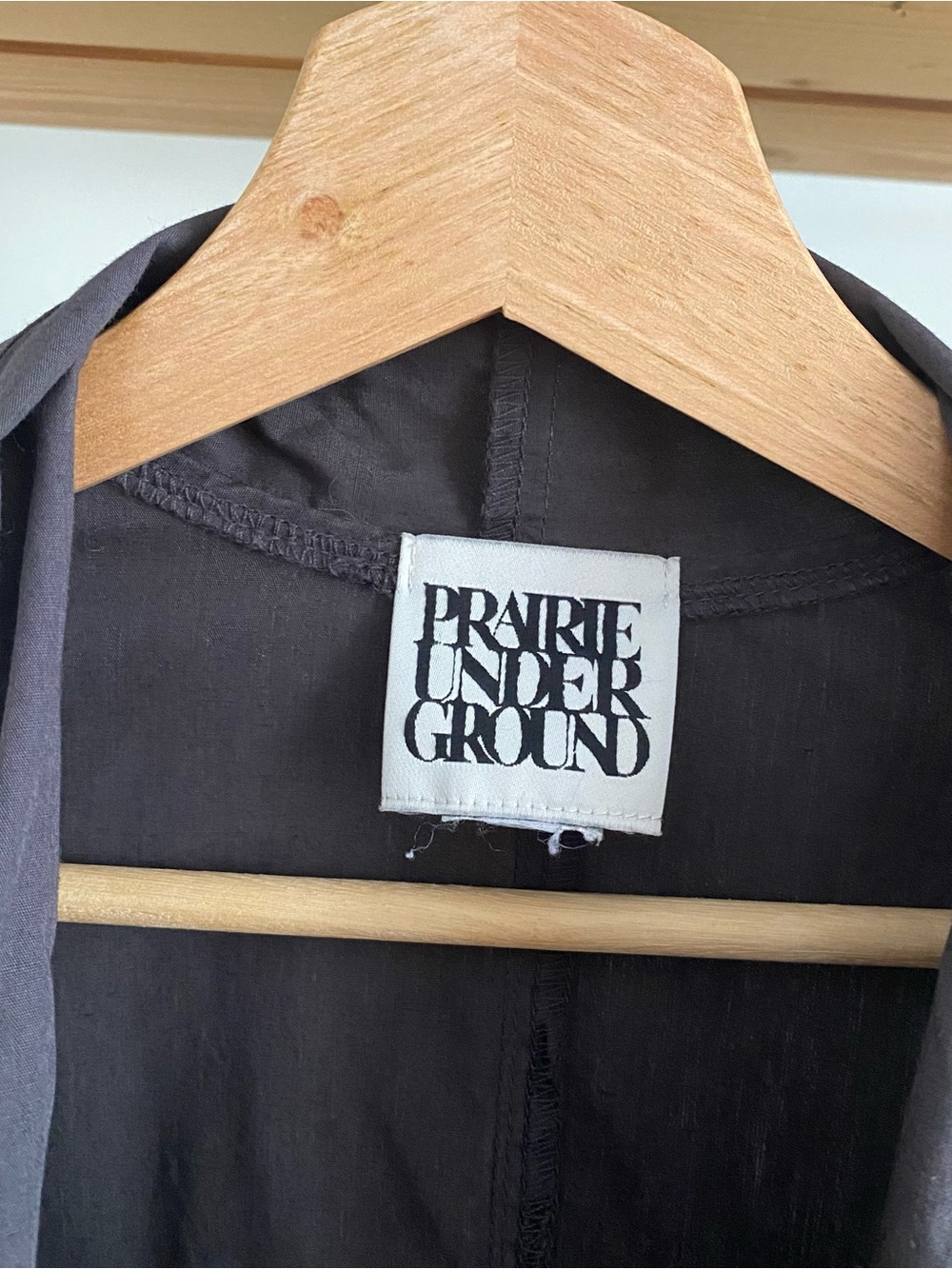Prairie Underground Dark Gray Ruched Open Front Jacket Large - Picture 12 of 15